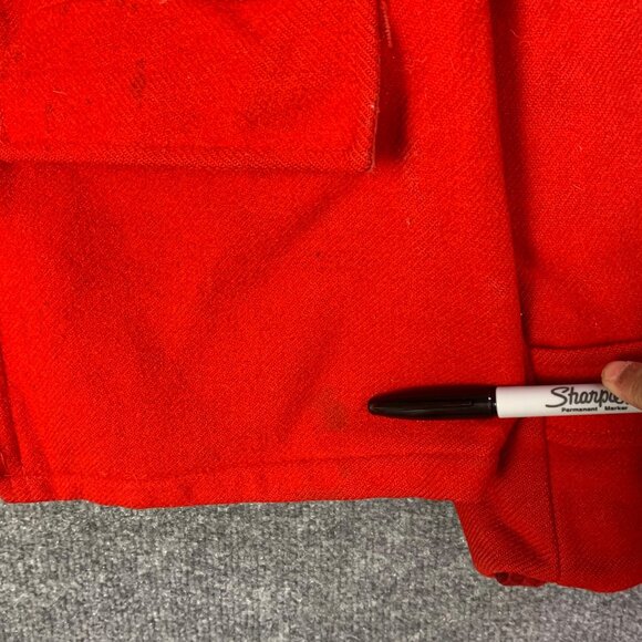 Vintage 1950’s  Woolrich Woolen Mills Flannel Lined  Wool Red Jacket‎ Women 14 - Picture 4 of 11